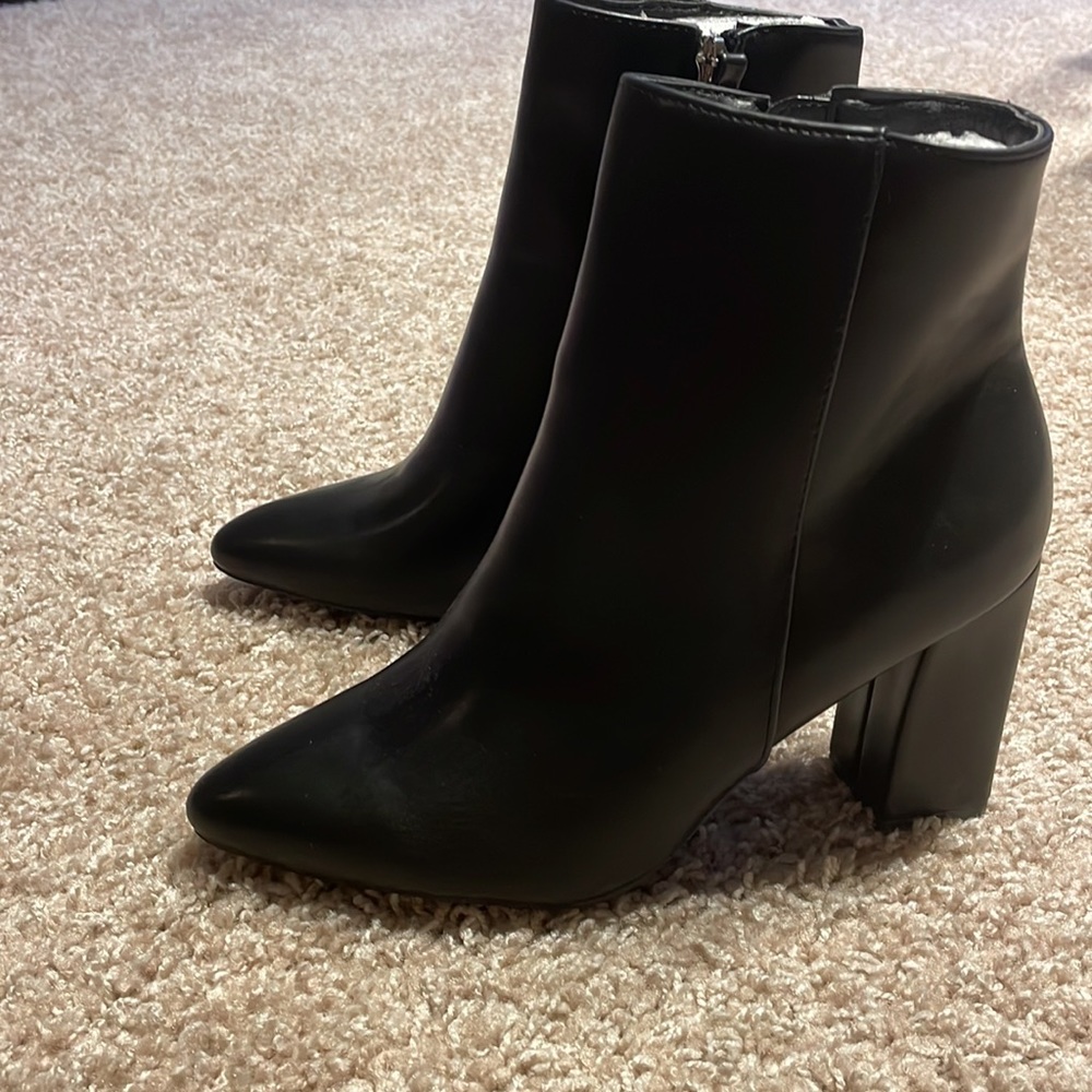 3.5 Inch Black Madden Girl Block-Heeled Booties